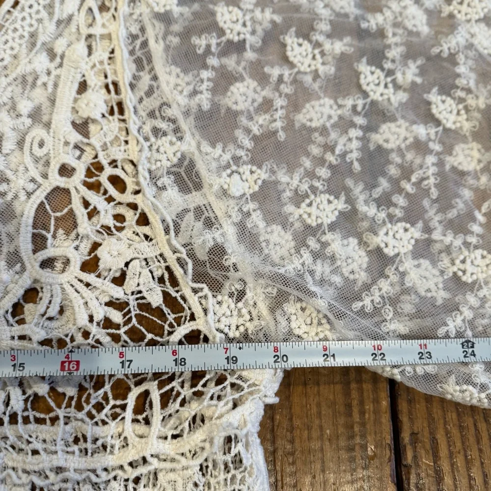 Pretty Angel Boho Lace Tunic Top XL Ivory Crochet & Lace Romantic Festival - Picture 8 of 13
